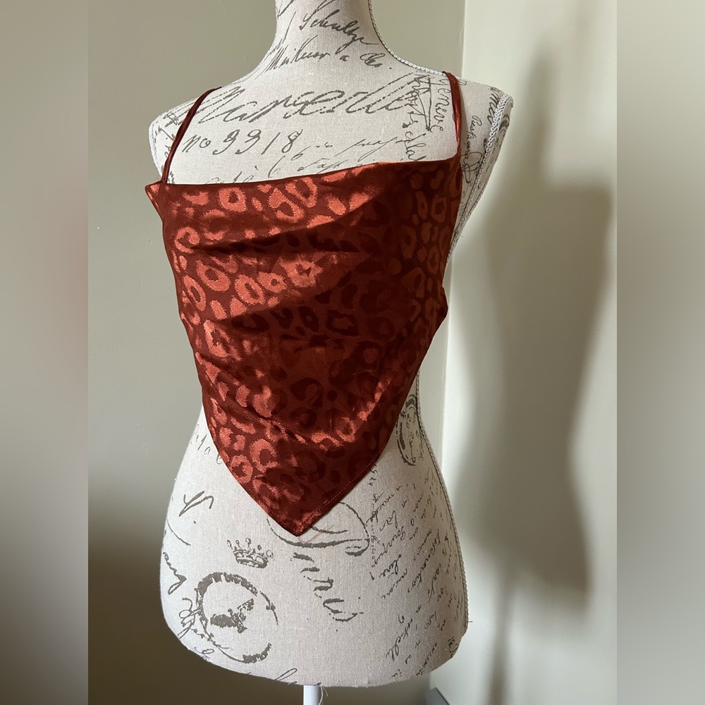 SHEIN Rust Satin Bandana Top